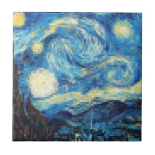 Pixelated Starry Night von Van Gogh Fliese