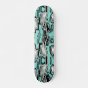 pixelförmige Linien, die abstrakte Quadrate bilden Skateboard