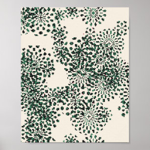 Pixeliertes Blumenmuster  Poster