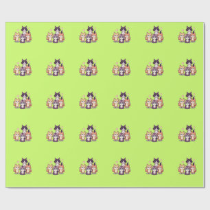 Pixelige farbenfrohe Kätzchen Geschenkpapier