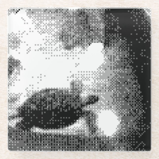 pixelige Schildkröten Glasuntersetzer (Vorderseite)