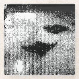 pixelige Strahlen Glasuntersetzer