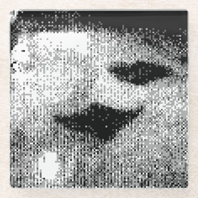pixelige Strahlen Glasuntersetzer (Vorderseite)