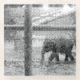 pixeliger Elefant Glasuntersetzer