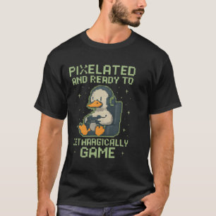 Pixeliger Enten-Retro-8-Bit-Gaming-Parodie-Des T-Shirt