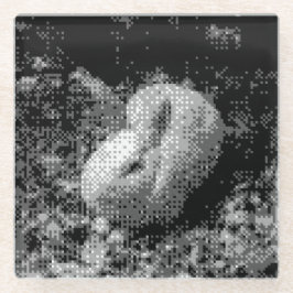 pixeliger Untersetzer aus Kaninchenglas