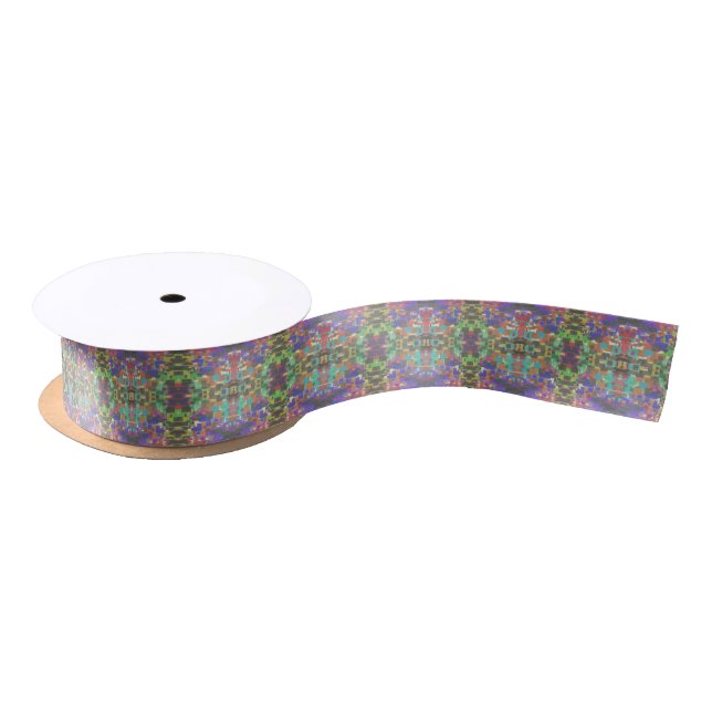 Pixeliges gemustertes jenseits der Farben des Rege Satinband (Spule)