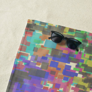 Pixeliges gemustertes jenseits der Farben des Rege Strandtuch