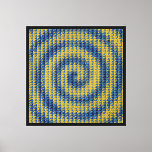 Pixeliges goldenes Lapislazuli-Muster  Leinwanddruck
