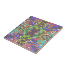 Pixeliges Muster jenseits der Farben des Regenboge Fliese