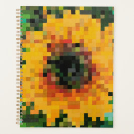 Pixelisierte leuchtende Sonnenblume Planer