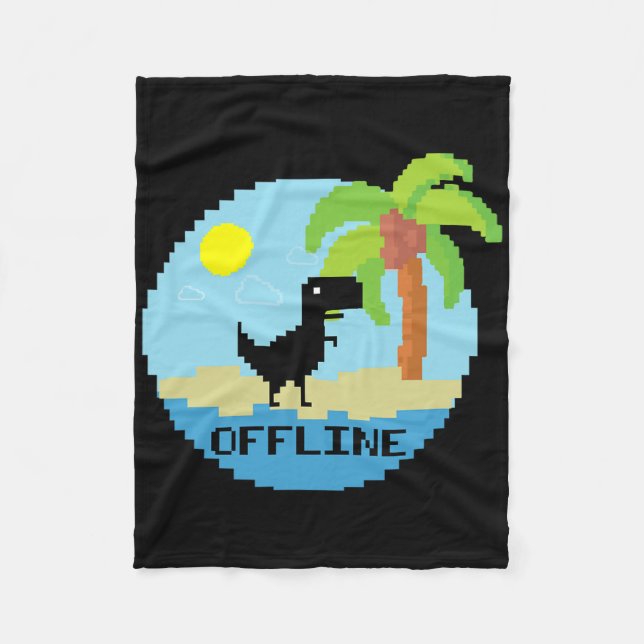 Pixelisierter Dinosaurier Urlaub Tech Enthusiasten Fleecedecke (Vorderseite)