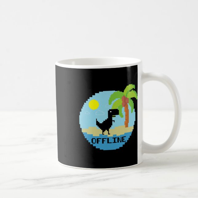 Pixelisierter Dinosaurier Urlaub Tech Enthusiasten Kaffeetasse (Rechts)