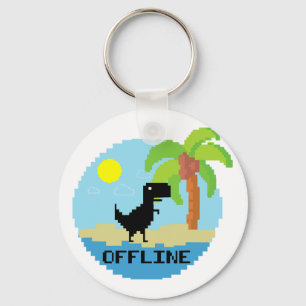 Pixelisierter Dinosaurier Urlaub Tech Enthusiasten Schlüsselanhänger