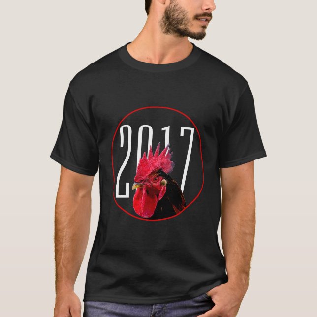 Pixelized Rooster Chinese New Year 2017 T-Shirt (Vorderseite)