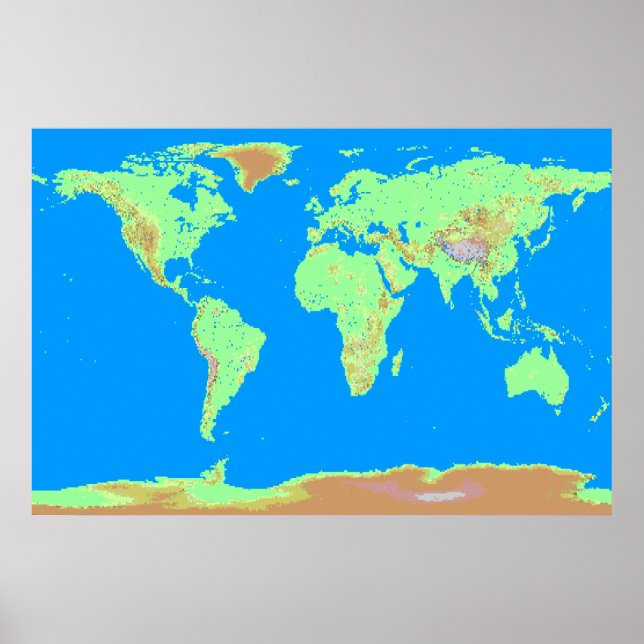 Pixelkarte der Welt Poster (Vorne)