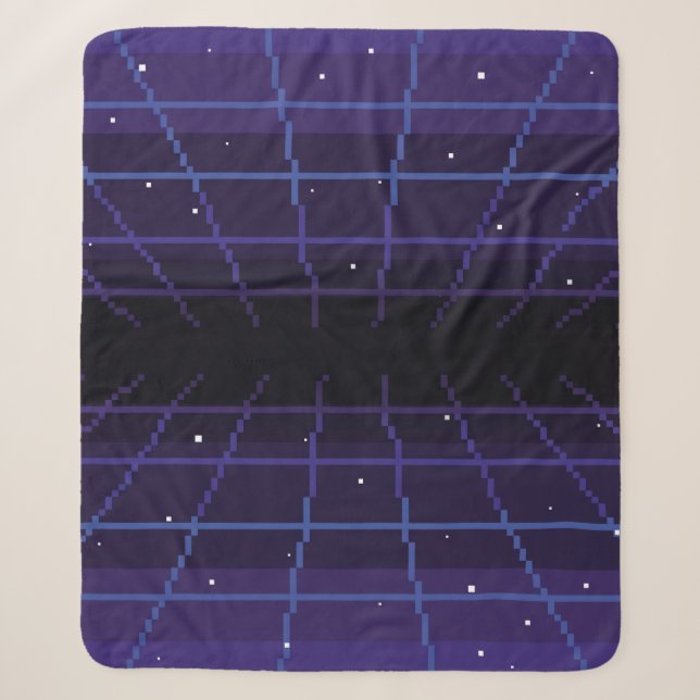Pixelkunst des 80er Retro-Sci-Fi-Hintergrundes. Pi Sherpadecke (Vorderseite)