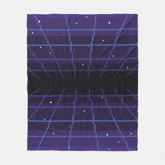 Pixelkunst eines Retro-Sci-Fi-Hintergrunds der 80e Fleecedecke (Vorderseite)