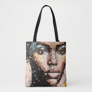 Pixelkunst-Porträt einer wilden Frau mit stillen B
