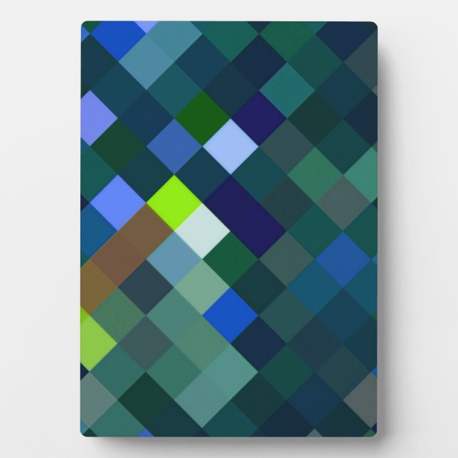 Pixelmuster - Blau Fotoplatte (Vorderseite)