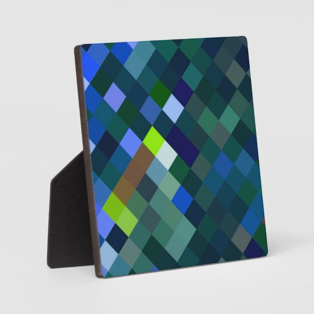 Pixelmuster - Blau Fotoplatte (Vorderseite)