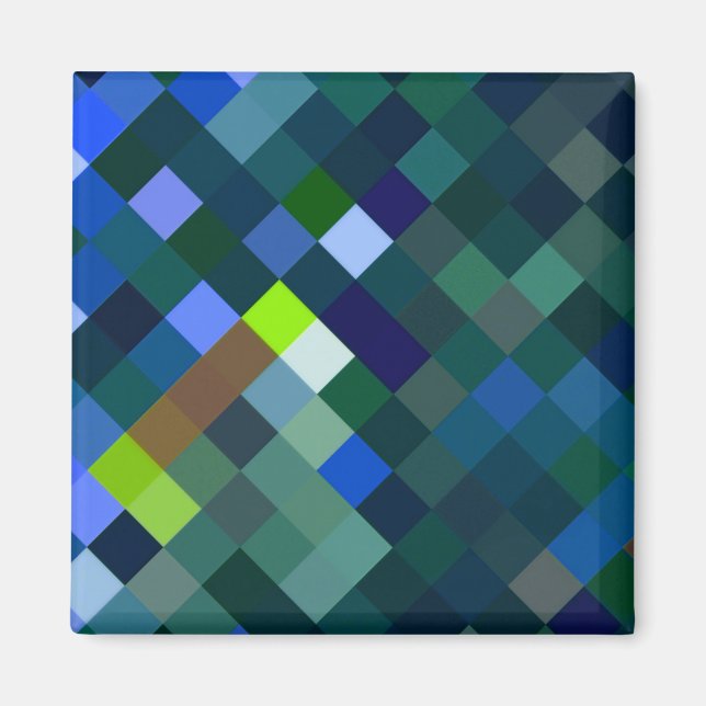 Pixelmuster - Blau Magnet (Vorne)