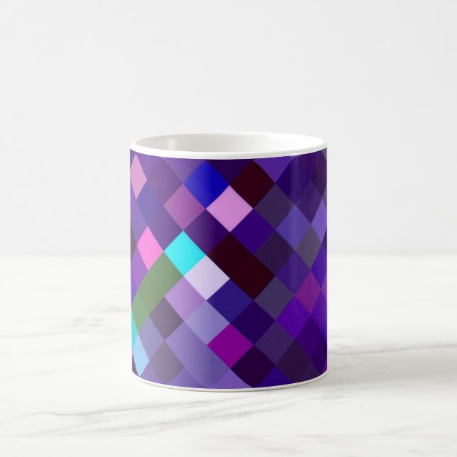 Pixelmuster - Lila Kaffeetasse (Mittel)