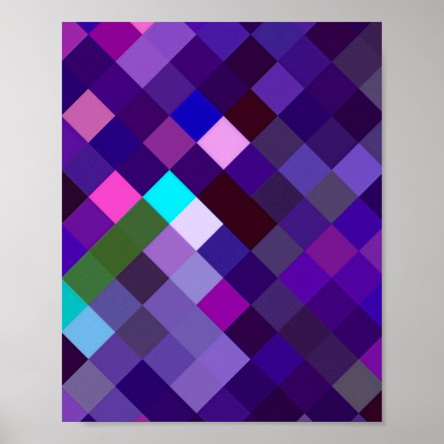 Pixelmuster - Lila Poster (Vorne)