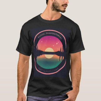 Pixeln Minimalistischer Round-Logo-T - Shirt für F
