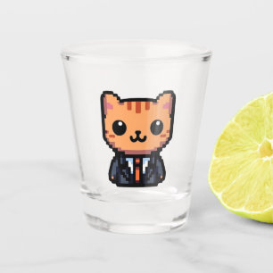 Pixelreinigungskatze Schnapsglas