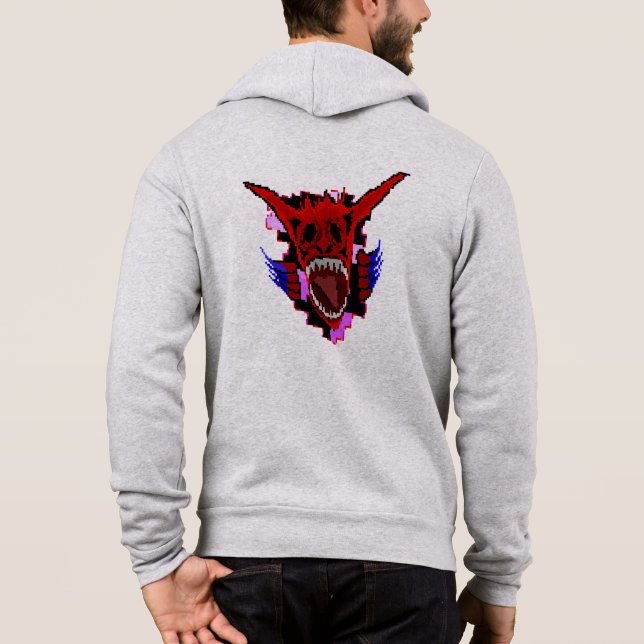 Pixelrisiko-Retro-Boss-Kampf Hoodie (Rückseite)