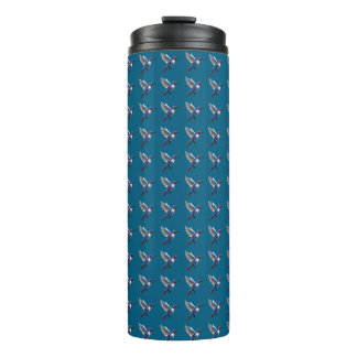 Pixels Blue Hummingbird Thermosbecher