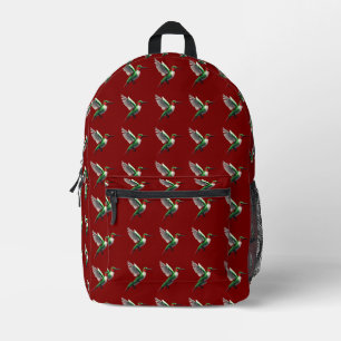 Pixels Green Hummingbird Bedruckter Rucksack