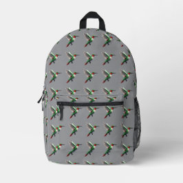 Pixels Green Hummingbird Bedruckter Rucksack