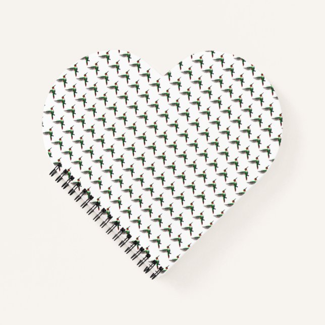 Pixels Green Hummingbird Notizbuch (Vorderseite)