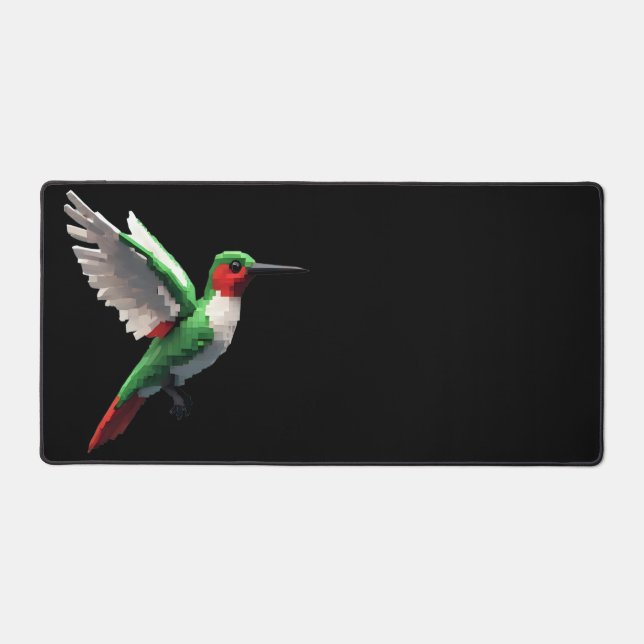 Pixels Green Hummingbird Schreibtischunterlage (Vorderseite)