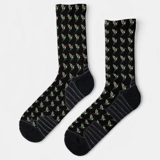 Pixels Green Hummingbird Socken