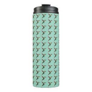 Pixels Green Hummingbird Thermosbecher