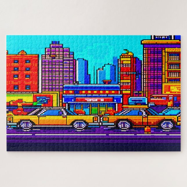 Pixelstadt Puzzle (Horizontal)