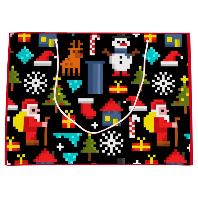PixelweiWeihnachtsWeihnachtsWeihnachtsWeihnachtsWe Große Geschenktüte (Vorderseite)