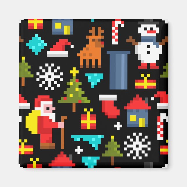 PixelweiWeihnachtsWeihnachtsWeihnachtsWeihnachtsWe Magnet (Vorne)