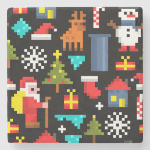 PixelweiWeihnachtsWeihnachtsWeihnachtsWeihnachtsWe Steinuntersetzer