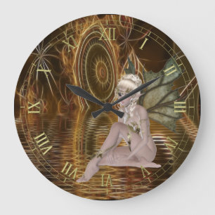 Pixie auf der Wasserklemme des Surreal-Fraktals Große Wanduhr