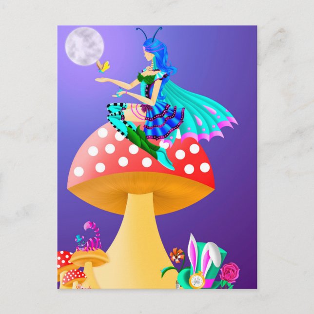 Pixie auf Pilz-Postkarte Postkarte (Vorderseite)