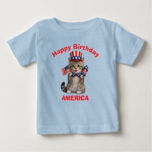 Pixie-Bob-Kätzchen (1s) Patriotisches Kinder-T-Shi Baby T-shirt