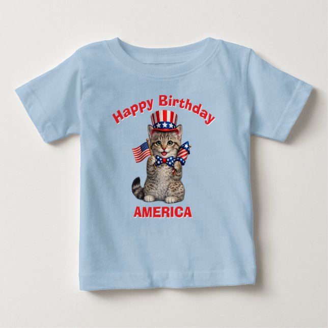 Pixie-Bob Kitten (1s) Patriotic Kid T-Shirt (Vorderseite)
