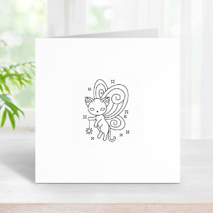 Pixie Cat - Fairy Wings Kitty 1x1 Gummistempel