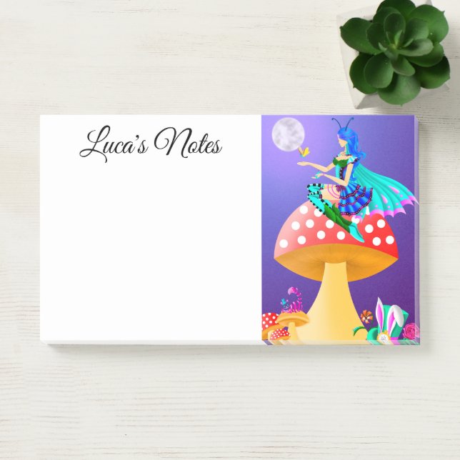 Pixie Fairy auf Mushroom Wonderland Post-it Klebezettel (Büro)