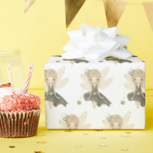 Pixie Fairy Girl mit Sternen Geschenkpapier
