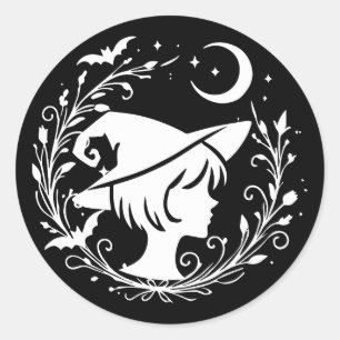 Pixie Hexe Wiccan Magic Hexen Halloween Runder Aufkleber